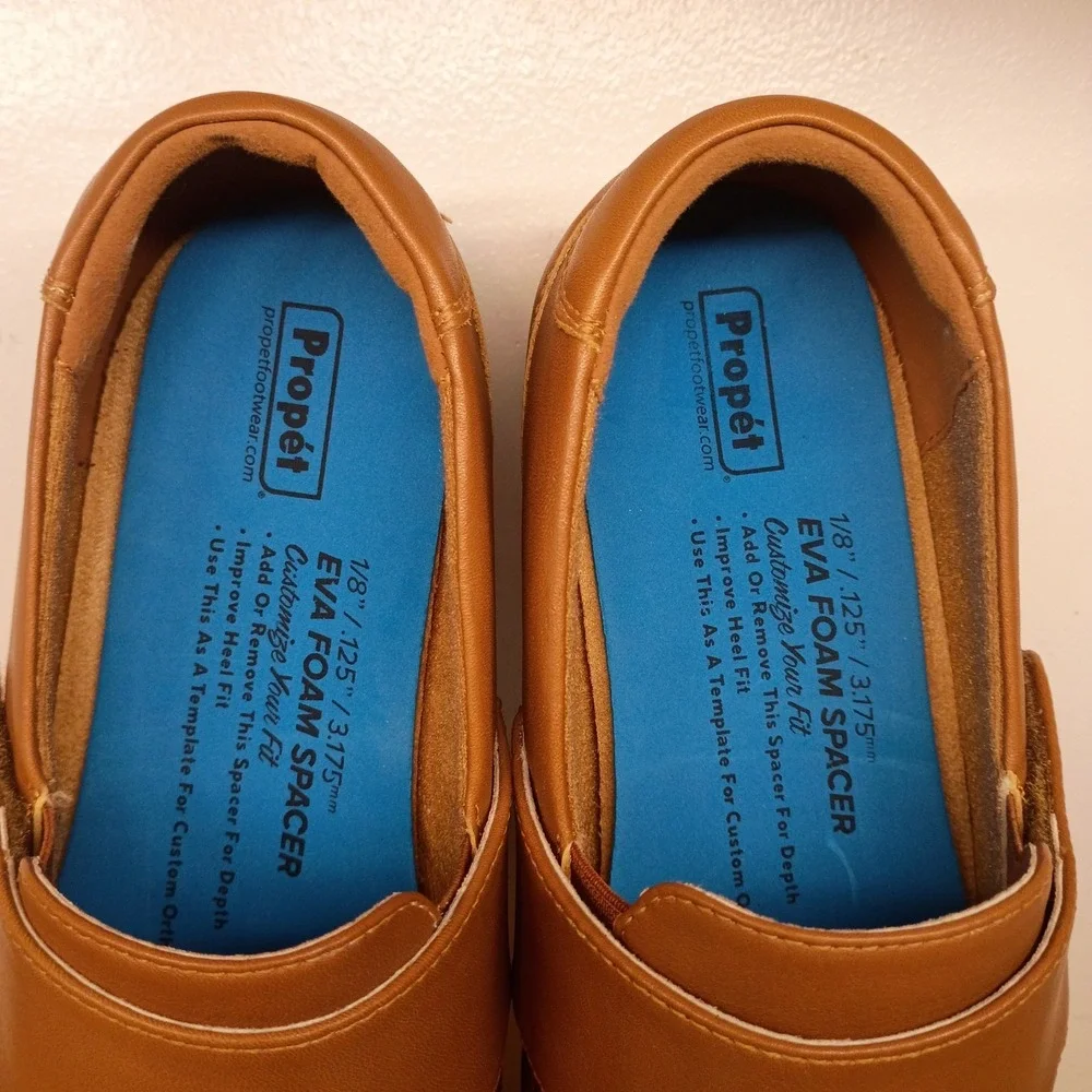 Propet Wallis Brown Leather Loafers Flats Shoes Women's Size 12 EE Comfort